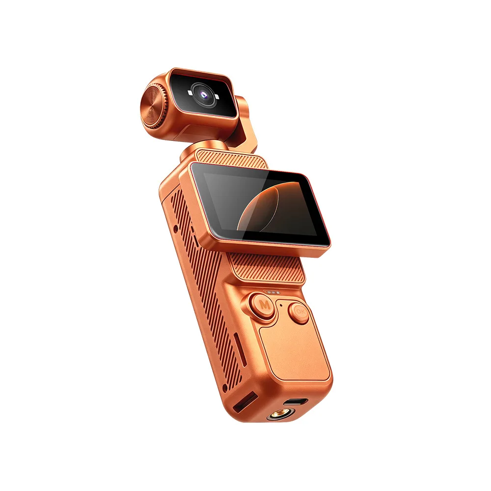 4K Pocket Gimbal Camera Handheld Stabilizer Vlog Camera Auto Rotating Lens Flip Screen 16X Zoom 120g with 128GB Card