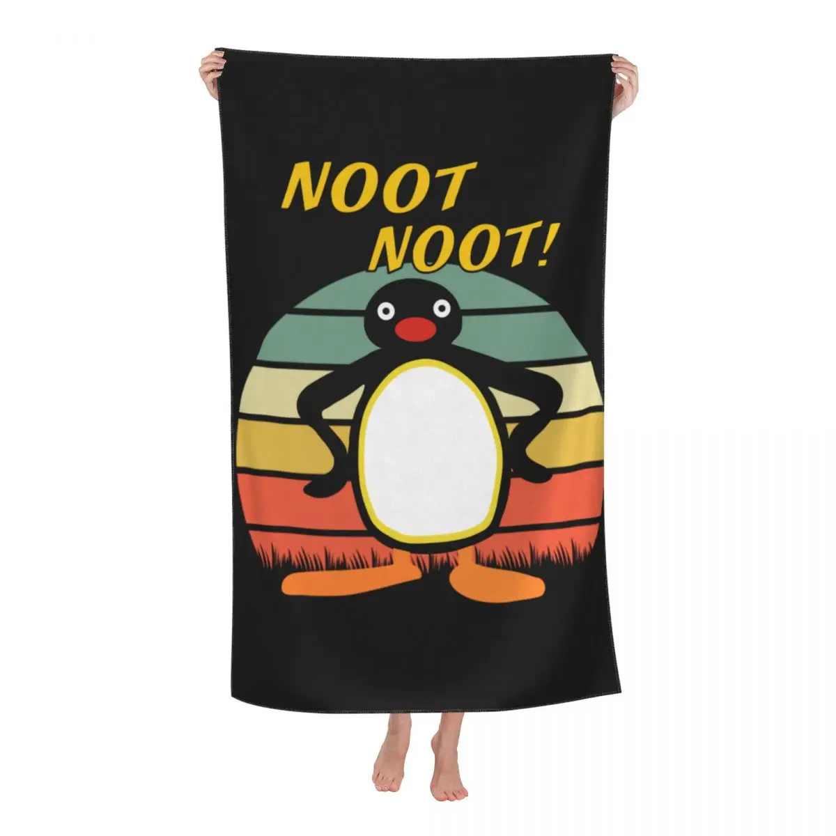 

Cartoon Pingu Noot Noot Beach Towel Customized Ulzzang Super Soft Microfiber Shower Towels