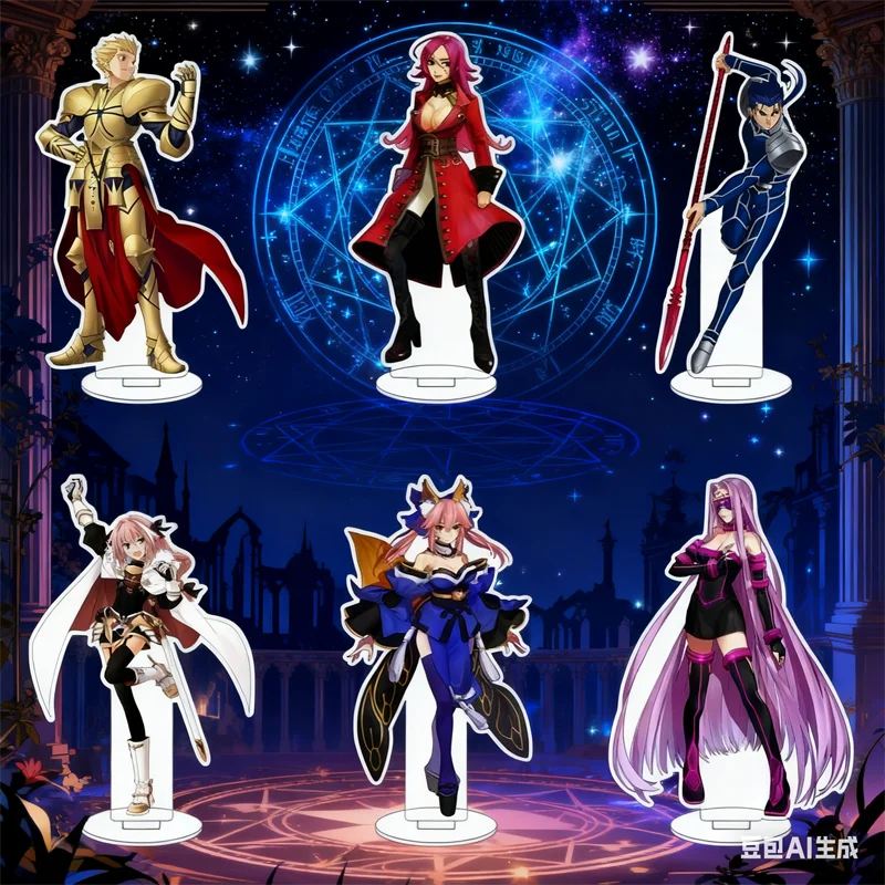 Anime Fate Stay Night Peripheral Halloween Gifts Tamamo No Mae/Shirou Emiya Cosplay Acrylic Stand Ornaments Figure Stand 15cm