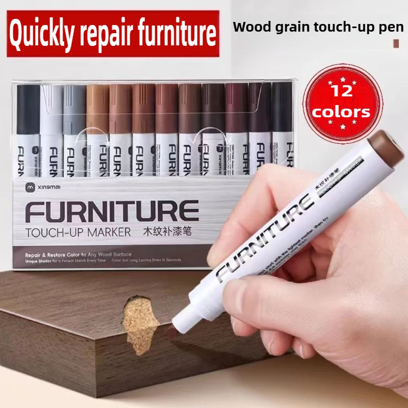

12/17/25 PCS Furniture Paint Markers Crayon Sharpener Set Waterproof Wood Scratch Repair Kit Pen for Tables Desks Stationery