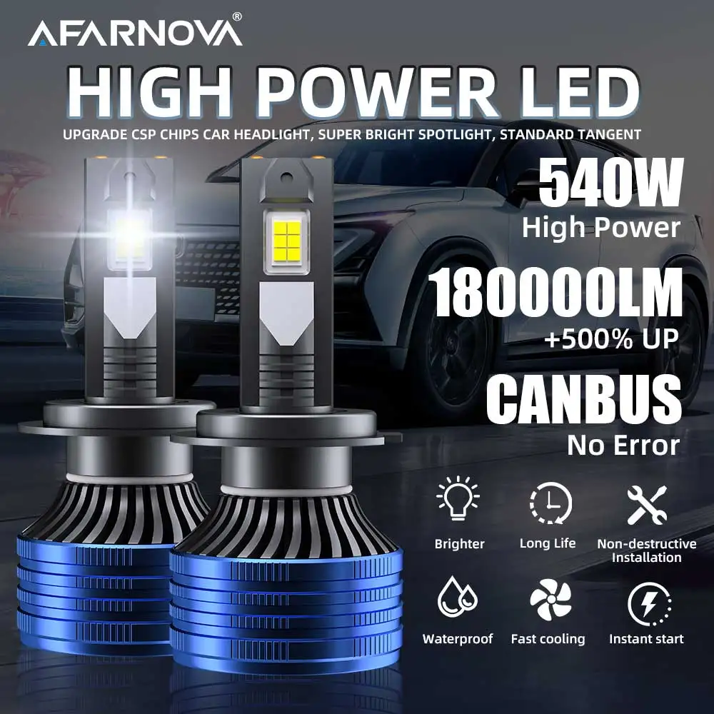 

540W 180000LM H7 H4 H11 светодиодный фары Canbus автомобильные светодиодные лампы H1 H3 H8 H9 HB3 HB4 HIR2 9005 9006 Turbo Lamp 4575 CSP противотуманные фары