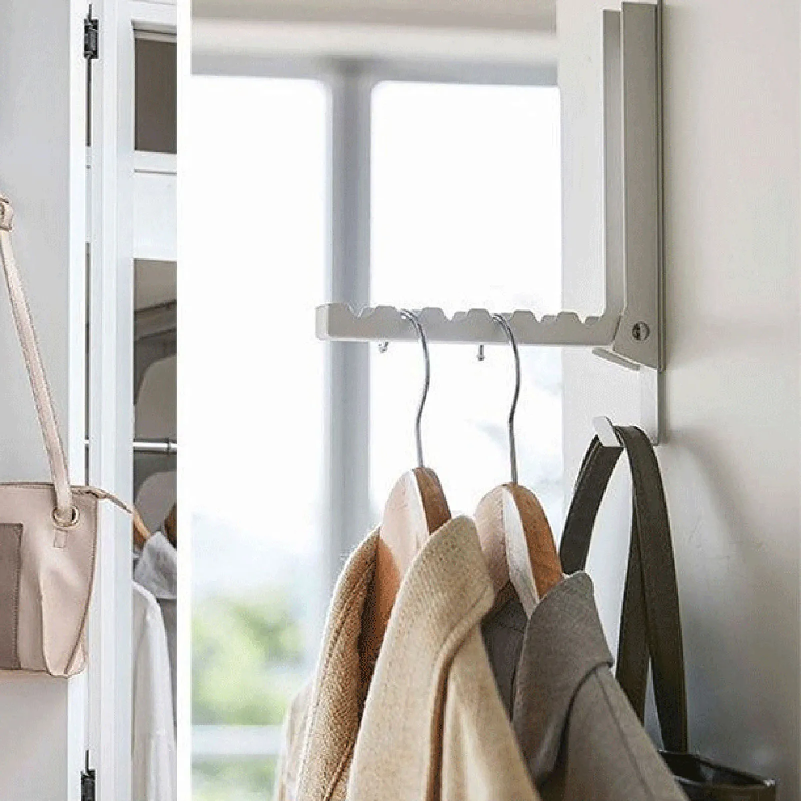 Foldable Hooks Hanging Hooks Over The Door Coat Hook Organizer Racks for Kitchen Cabinets Wardrobes