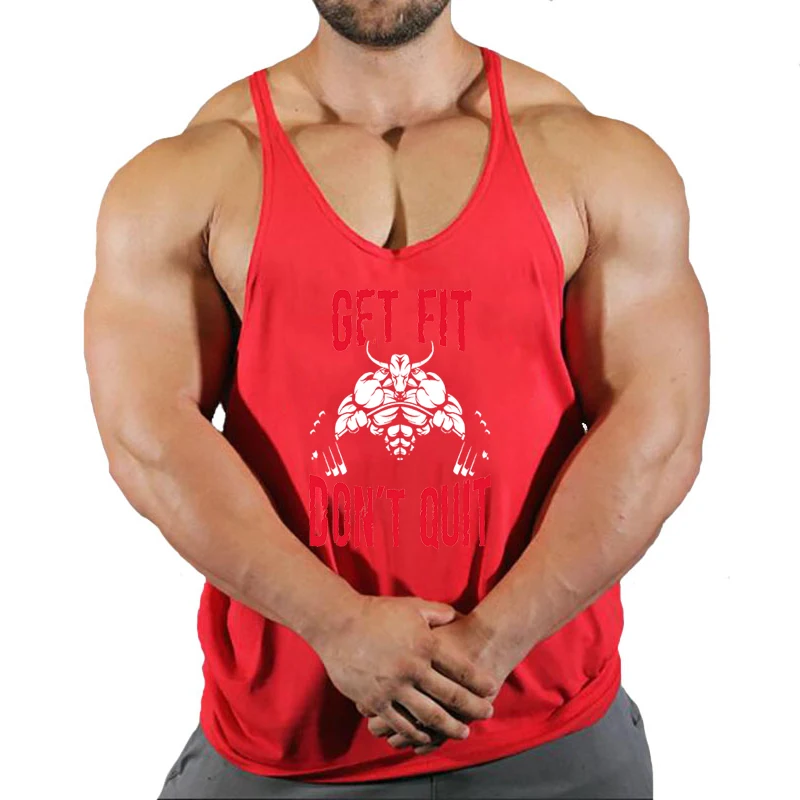 Brand Vest Muscle Fashion Gym Mens Back Tank Top Sleeveless Stringer Clothing Bodybuilding Singlets Fitness Workout Sports Shirt