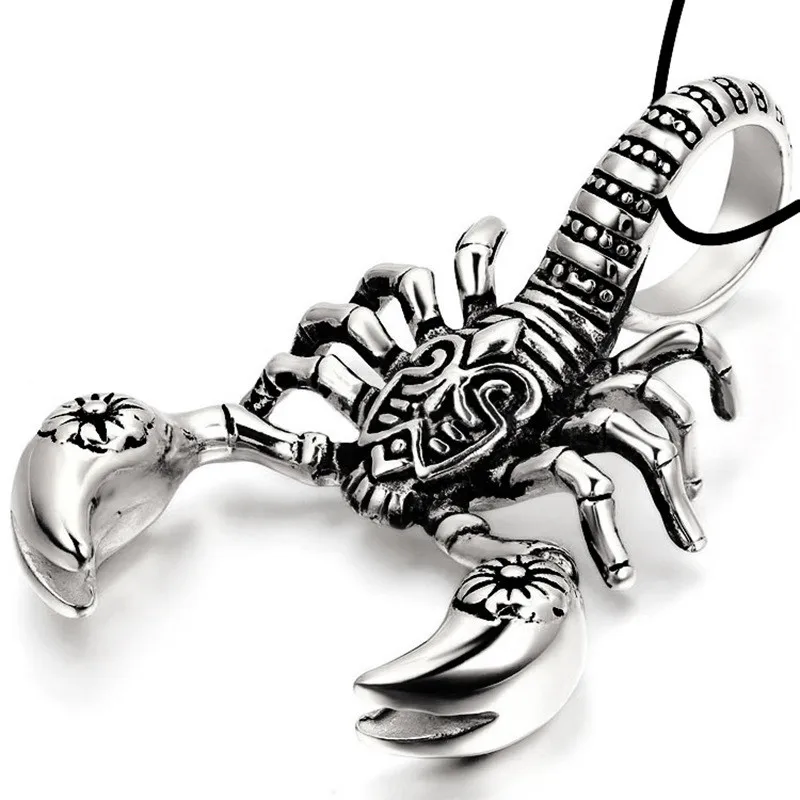 Hiphop Rock Necklaces Men Animal Stainless Steel Lion Scorpion Pendant Gold Chain Necklaces Pendants for Men Fashion Jewelry