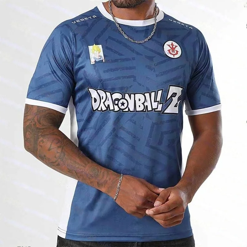 

Семейные парные футболки 2026: Новая футбольная форма Dragon Ball Z Goku, летняя, больших размеров, дышащая, для косплея, с коротким рукавом