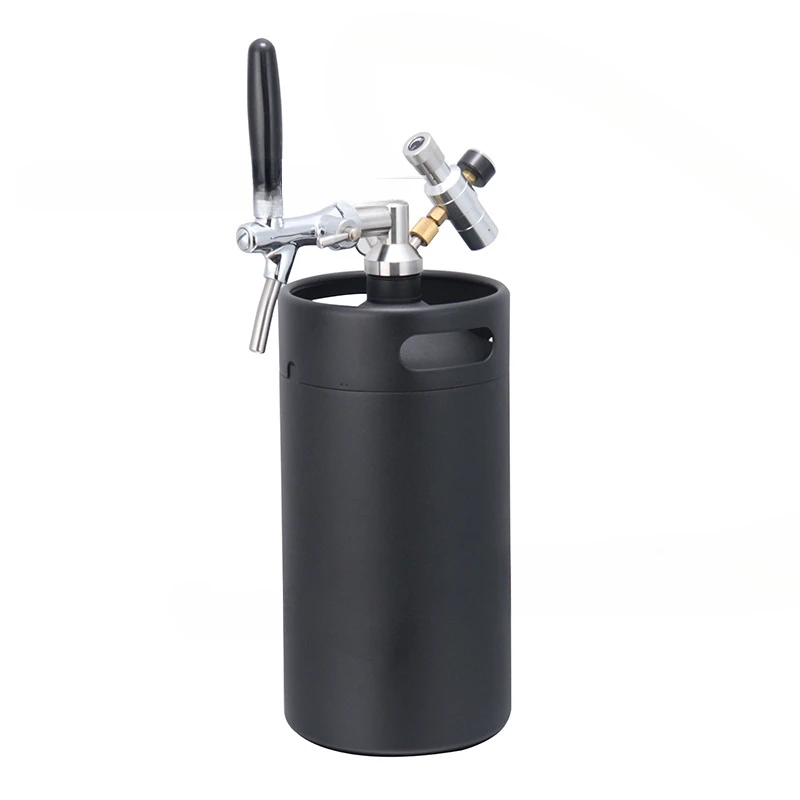 wine beater 5L set, double-layer insulation with faucet gas meter distributor, black.