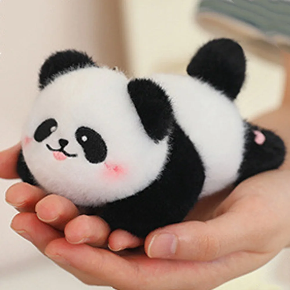 LLavero de peluche de Panda con cola giratoria, colgante de muñeco de Panda bonito, llavero de peluche de mapache de dibujos animados, juguete para niños