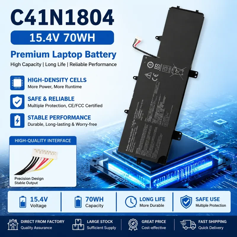 New 15.4V 70WH for ASUS UX450FDX-1A C41N1804 0B200-02980100 Laptop Replacement Power Supply High Capacity Long Life