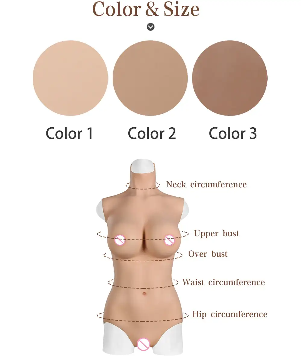 U-charmmore Realistic Silicone Bodysuits Fake Breast Forms Boobs Breastplate for Crossdressers Shemale Crossdressing Drag queen