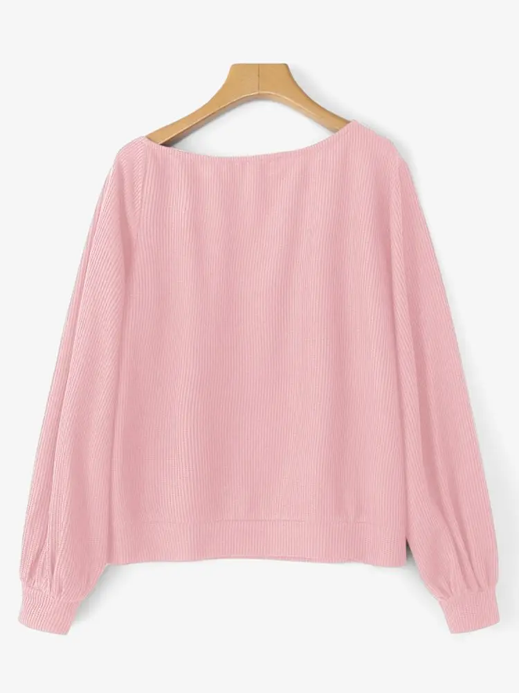 ZANZEA femmes chandails tricotés printemps 2026 mode épaules dénudées à manches longues Texture côtelée pulls femme vêtements Streetwear