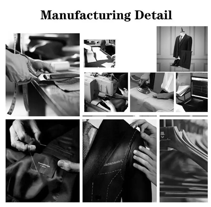 أنيقة تقسم الرجال دعوى الملابس 2 قطعة مجموعة مزدوجة الصدر سترة السراويل نحيل العريس الزفاف البدلات الرسمية مخصصة Terno Masculino #4