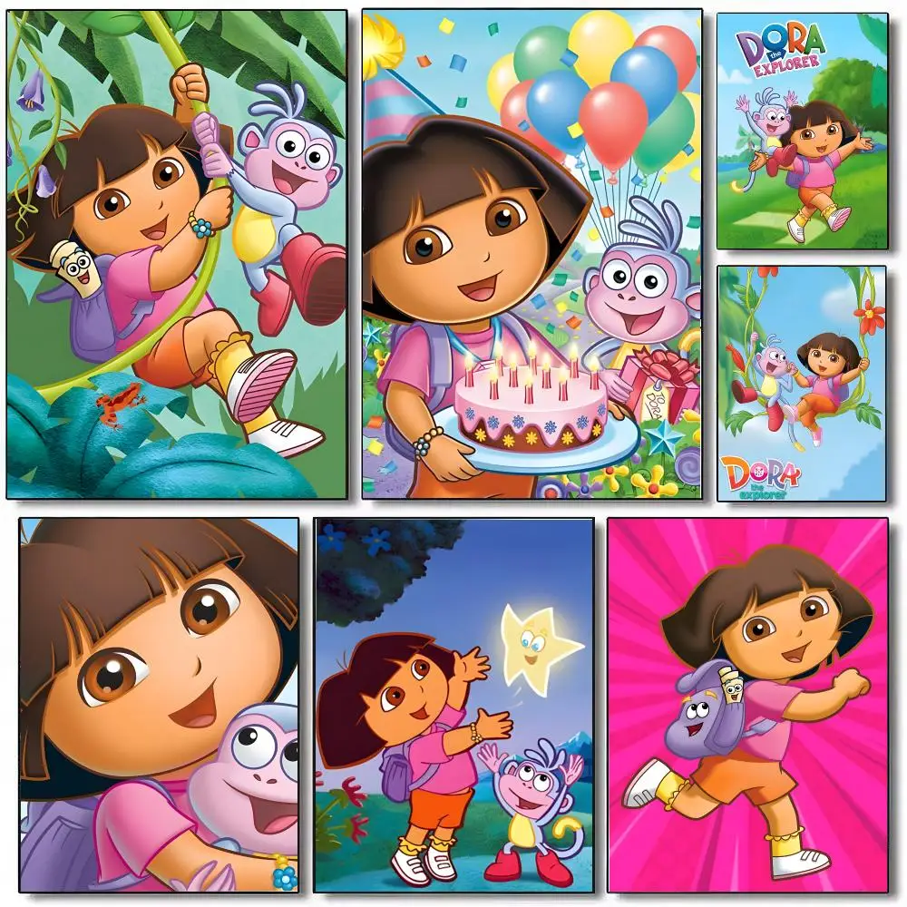D-Dora The E-Explorer Poster Sticky Painting Prints Wall Art Waterproof Home Living Bed Room Bar Cafe Aesthetic Decor