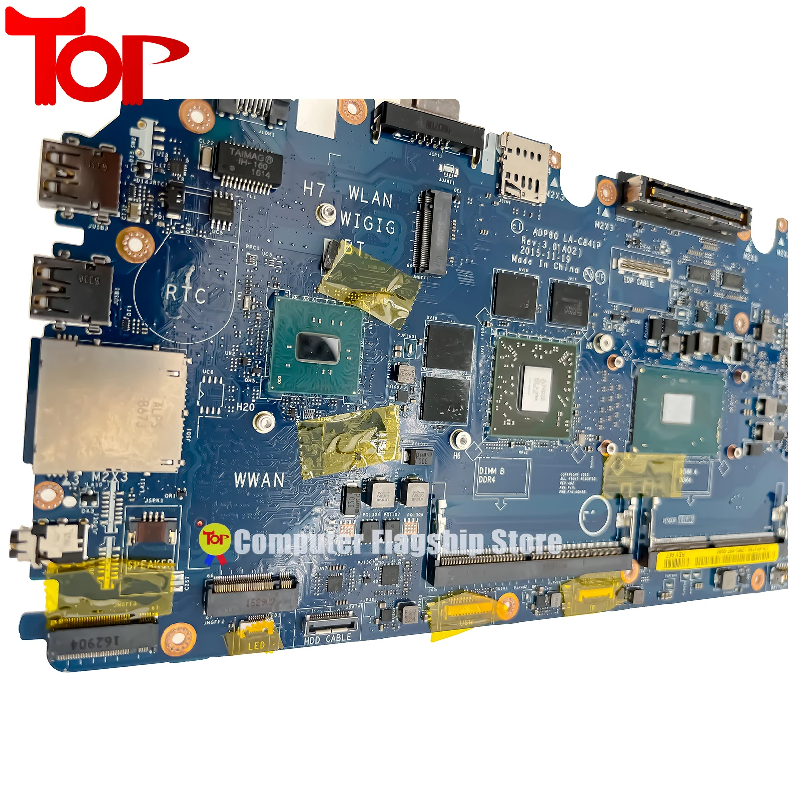 LA-C841P 0 xj3xm 0 k07x6 scheda madre del computer portatile per DELL Precision 15 3510 M3510 E5570 5570 E3-1505M I7-6700HQ Mainboard spedizione veloce