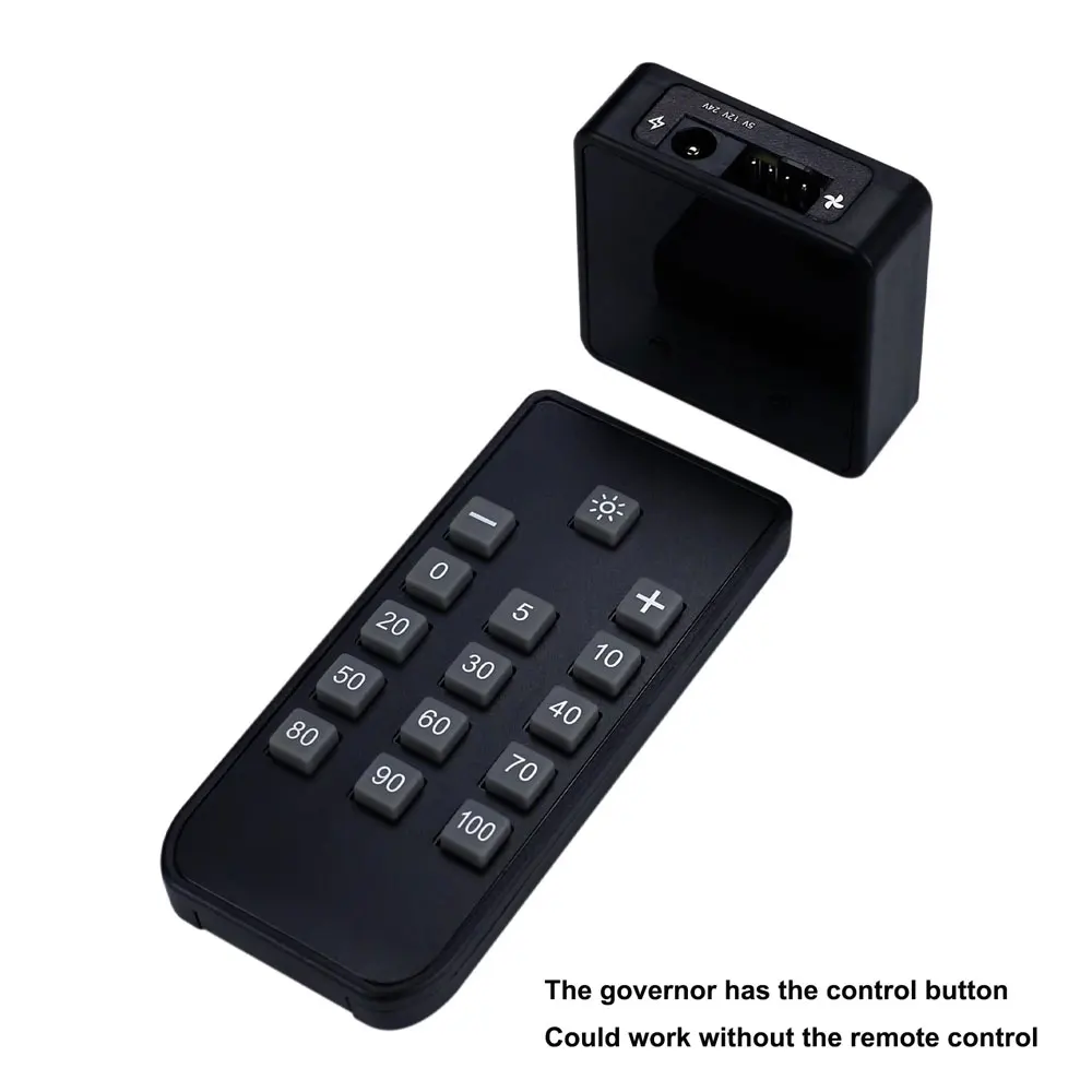 Angitu 4Pin Fan PWM Speed Controller Digital Display Remote Control DC/Type C PD QC Power 24V 12V 5V Controller Gonvernor