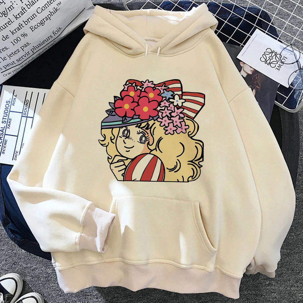 Candy Candy Anime bluzy z kapturem damskie estetyczne streetwear Bluza z kapturem dresowa damska odzież w stylu koreańskim