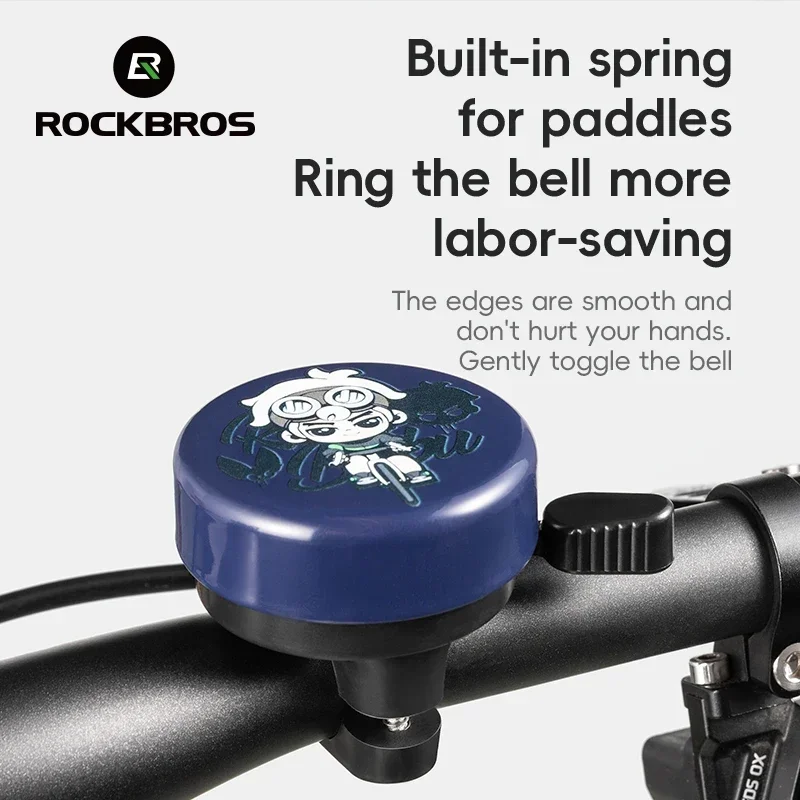 ROCKBROS Bike Bell Cycling Ring Safety Warning Alarm Cycling Handlebar Bell Ring Lightweight 80-100dB Durable Bells Accessories