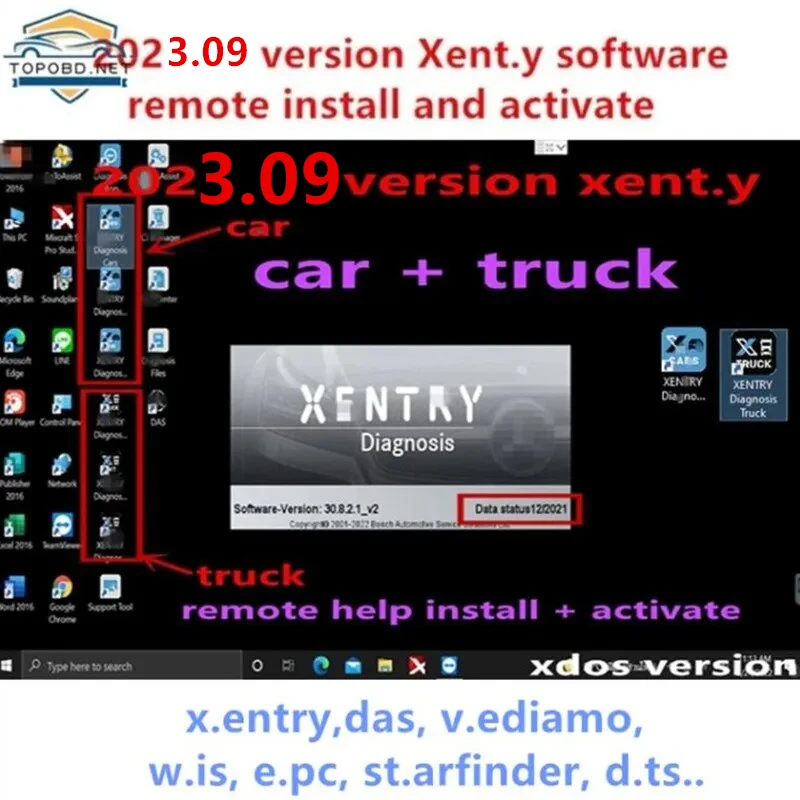 

Newest version 2023.09 MB Star Xentry DAS Software Diagnostic for C4/C5/C6 openport 2.0 remote install and activate install xent