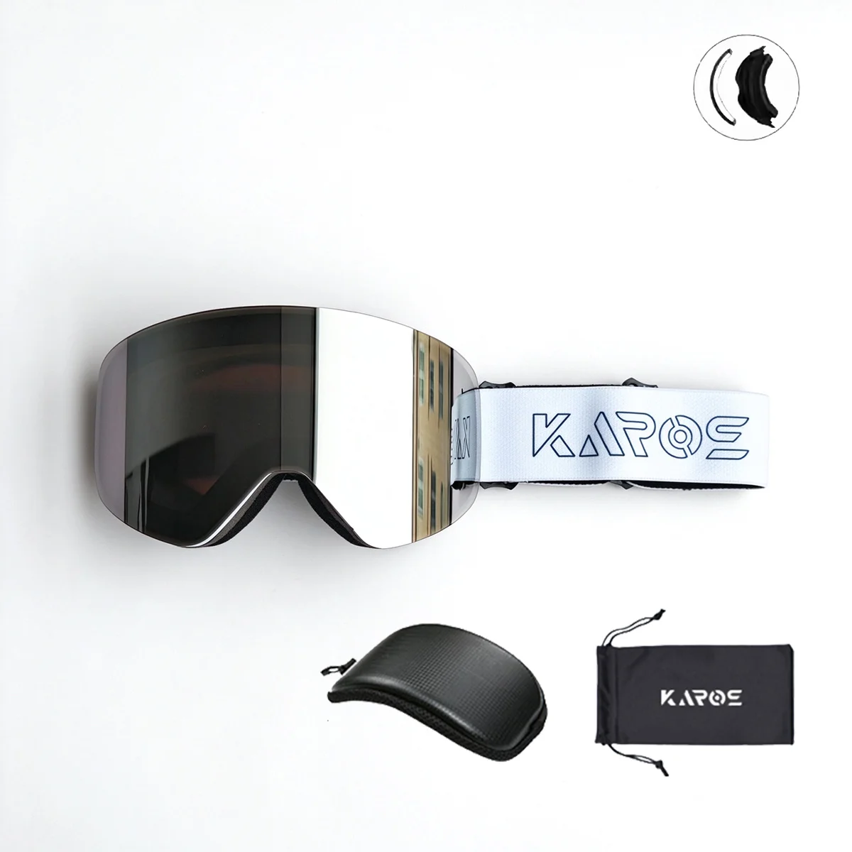 KAROS New Double Layer Anti-Fog Ski Glasses for Men Women Cylindrical Snow Skiing Goggles with UV400 Winter Sports Snowboard