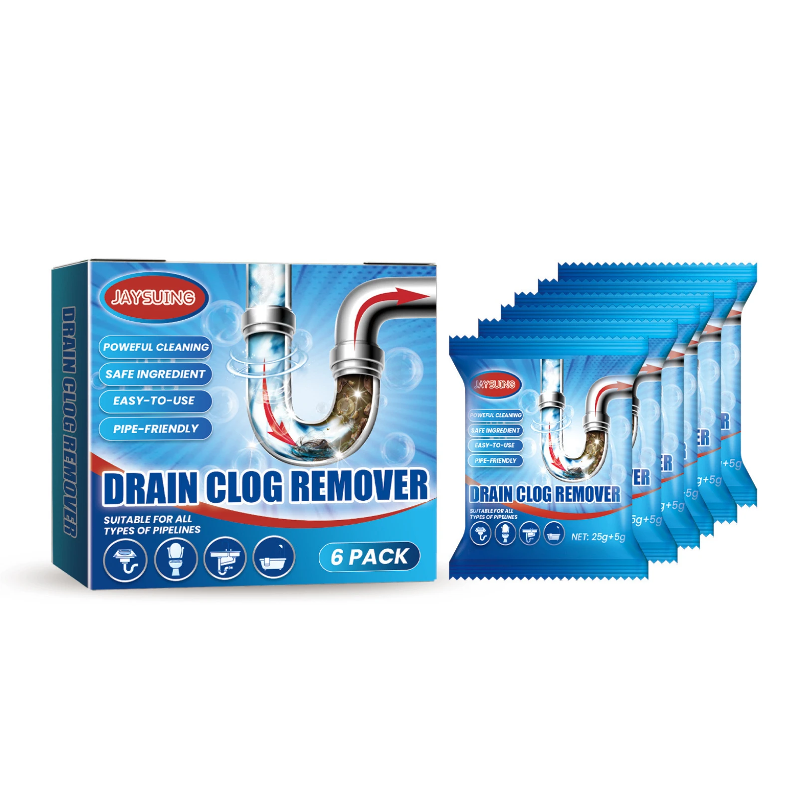 Drain Cleaner Powerful Pipe Dredging Agent Deodorization Water Pipe Sewer Sink Toilet Cleaning Powder Household Cleaning Product