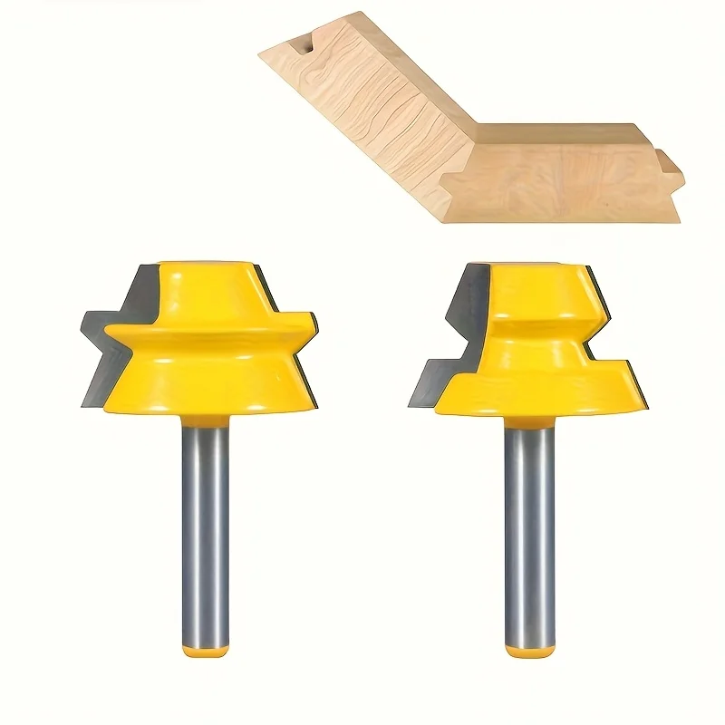 "2 قطعة 12/12.7 ملم لقمة توجيه مثمنة - قاطعة نقر وحواف لتشذيب النجارة"