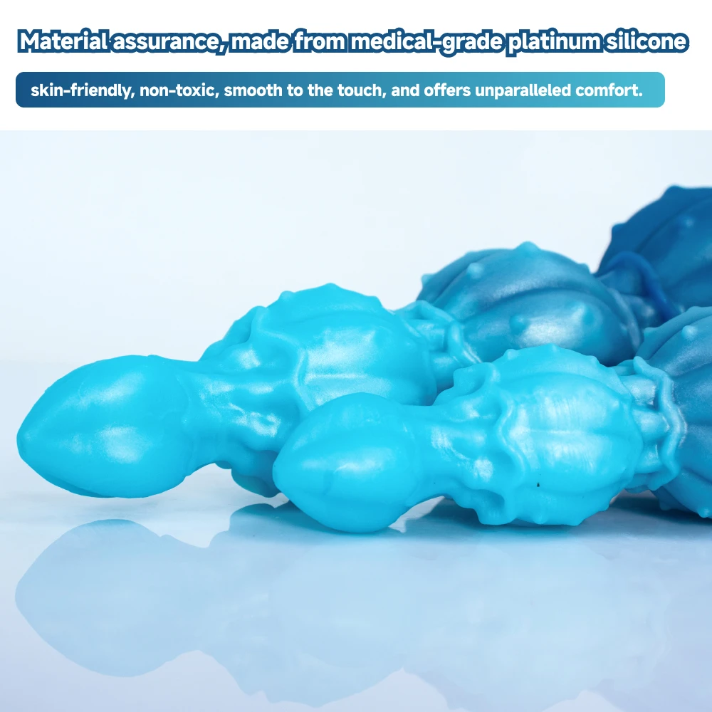 Oieffur Sex Toys Design Alternativo Plugue Anal para Homens Gradiente Azul Avançado Silicone Mulheres Vibradores Disponíveis em Vários Tamanhos
