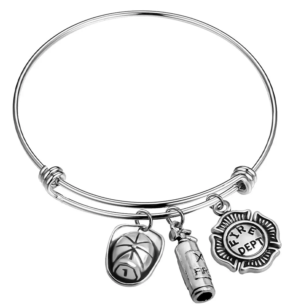 1Pcs Firemen Motif Bracelet Stylish Metal Wrist Chain Exquisite Craftsmanship Adjustable Fit for Any Occasion Gift Jewelry