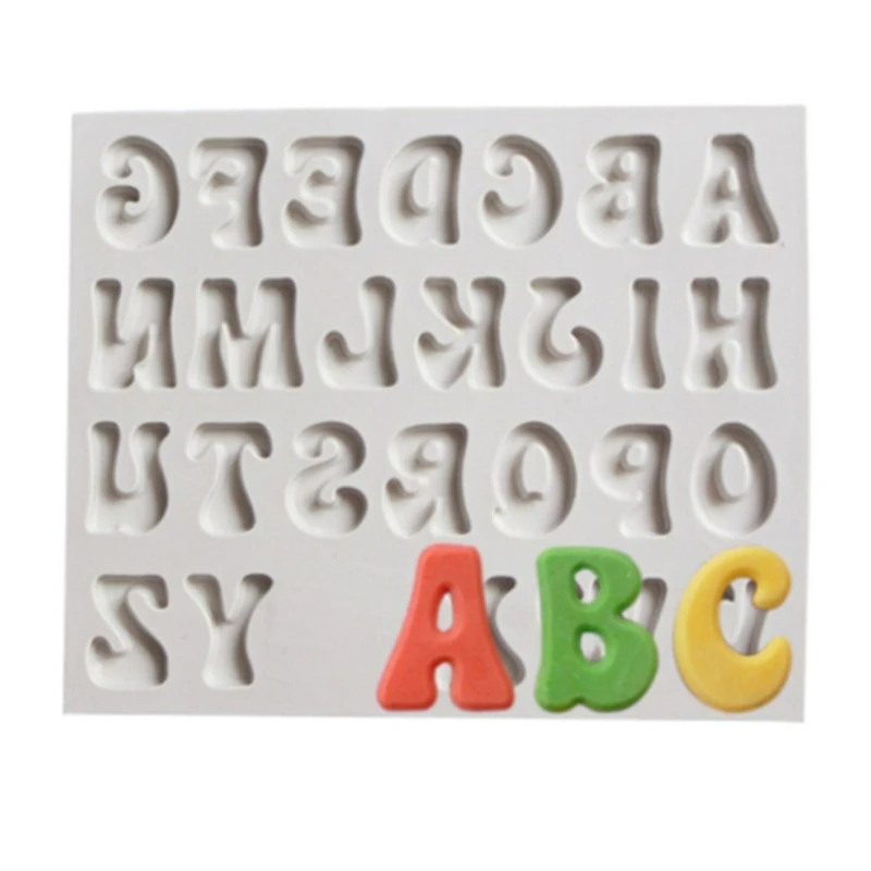 1PC Baking Upper And Lowercase Alphabet Numbers Liquid Silicone Chocolate Molds English Cake Decoration Clay Molds