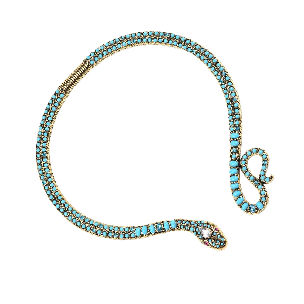 

Necklace Turquoise Women's Alloy Jewelry Snake-shaped False Collar Pendant Vintage Trendy