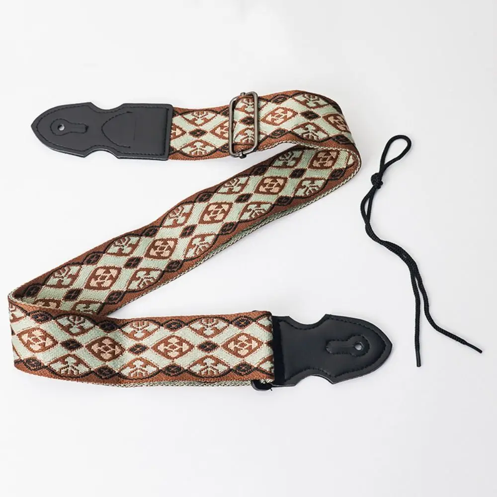 Tracolla per chitarra vintage Cinture per chitarra elettrica in poliestere stile etnico Cintura per chitarra con stampa di alta qualità in puro cotone per basso