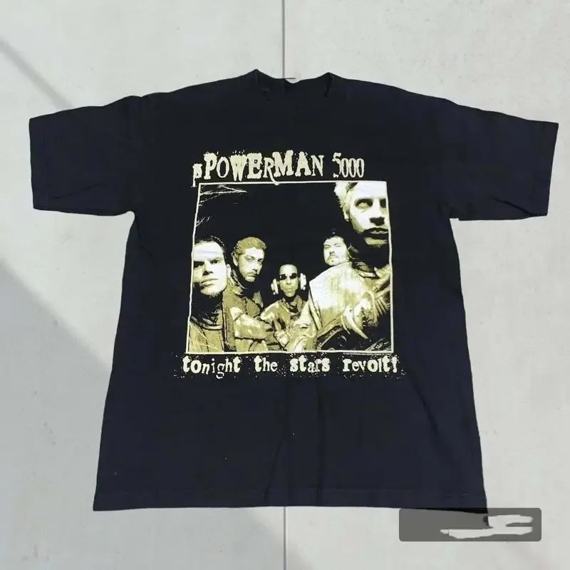Frohe Weihnachten Powerman 5000 T-Shirt aus schwarzer Baumwolle für Fans Bt536