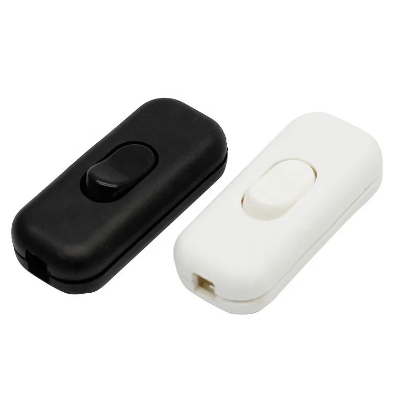 6A 250V DPST Light Emitting Diode Lamp In-Line Rocker Arm Switch for Desk and Floor Lamp with Ground Terminal PA66 Material