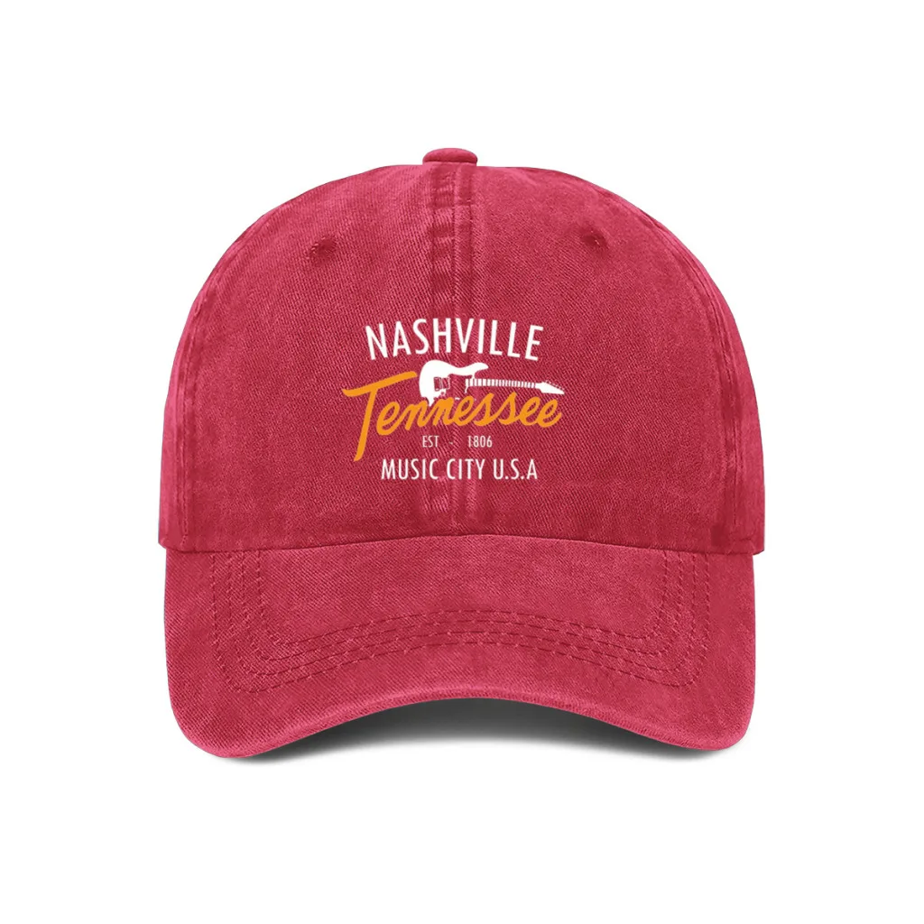 Nashville TN Guitar Tee Country Music Music City USA Unisex Baseball Hat Outdoor Sunscreen Adjustable Snapback Caps Trucker Hats