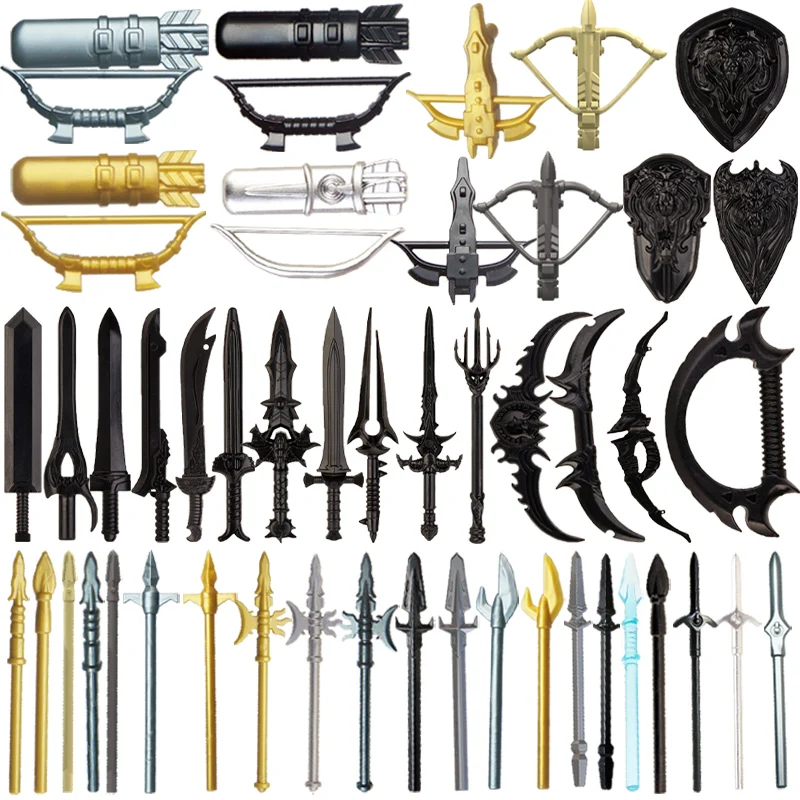 Medieval Military Building Blocks Mini Bricks Solider Figures Gifts Toys Weapon Equipments Shield Spear Crossbow Sword Halberd