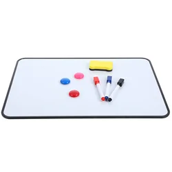 Double Sided Magnetic Whiteboard Tabletop Dry Erase for Refrigerator Desktop A3 Plastic Office Child