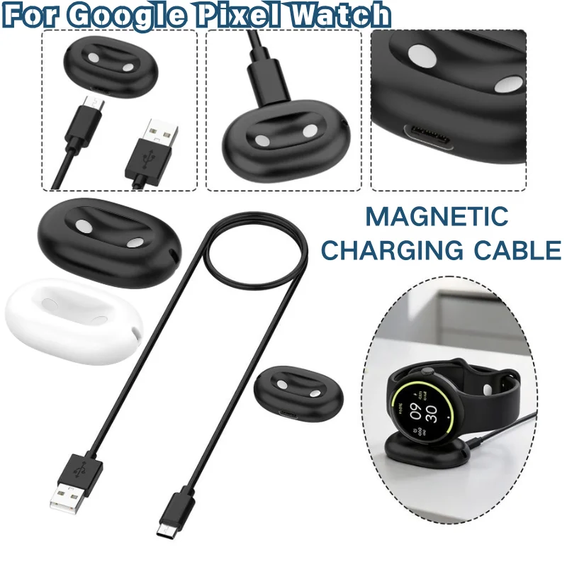 Portable Magnetic Charger Base For Google Pixel Watch USB Power Charging Cable Smart Watch Charging Dock Watch Accessory
