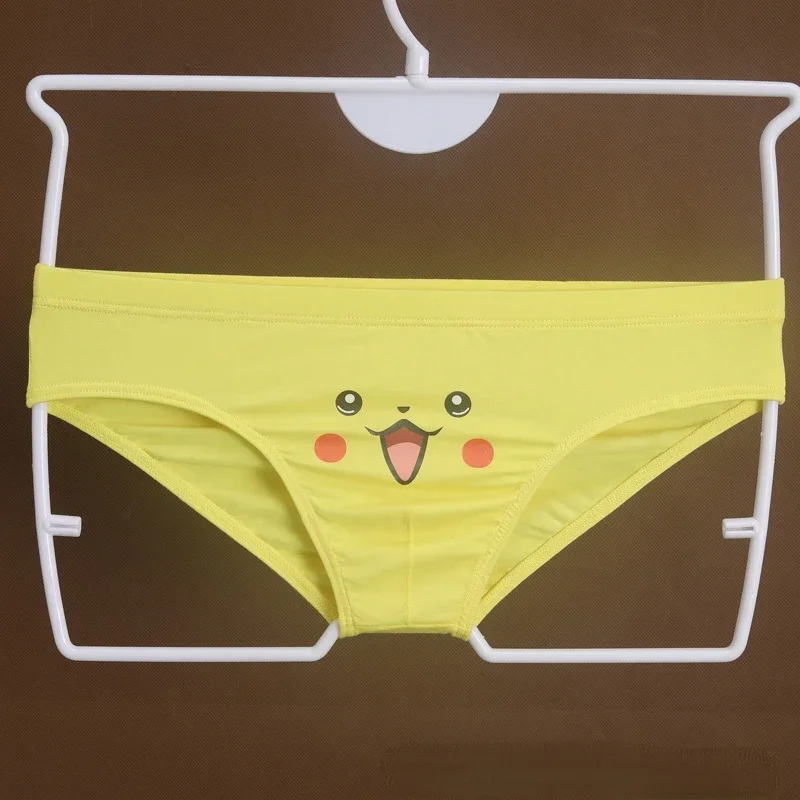 Pokemon Pikachu Panties Anime Men Women Low-waist Underwear Sexy Cotton Breathable Briefs Cartoon Female Comfortable Lingerie