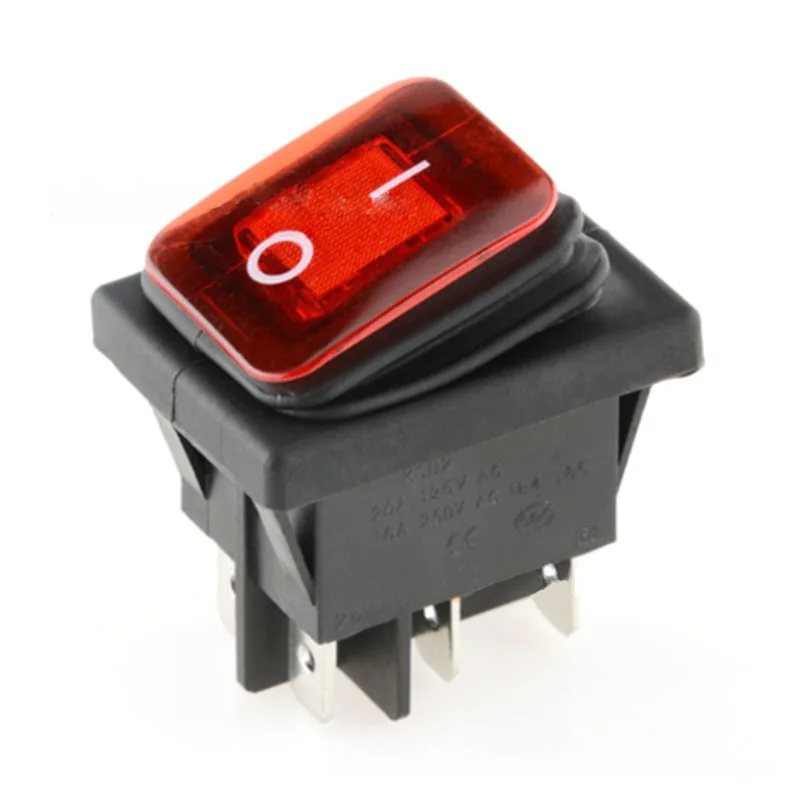 ZJSHUYI  Waterproof Boat Switch Silver Contact High Current Power Rocker Boat Switch  KCD4 Gear 4/6 Feet