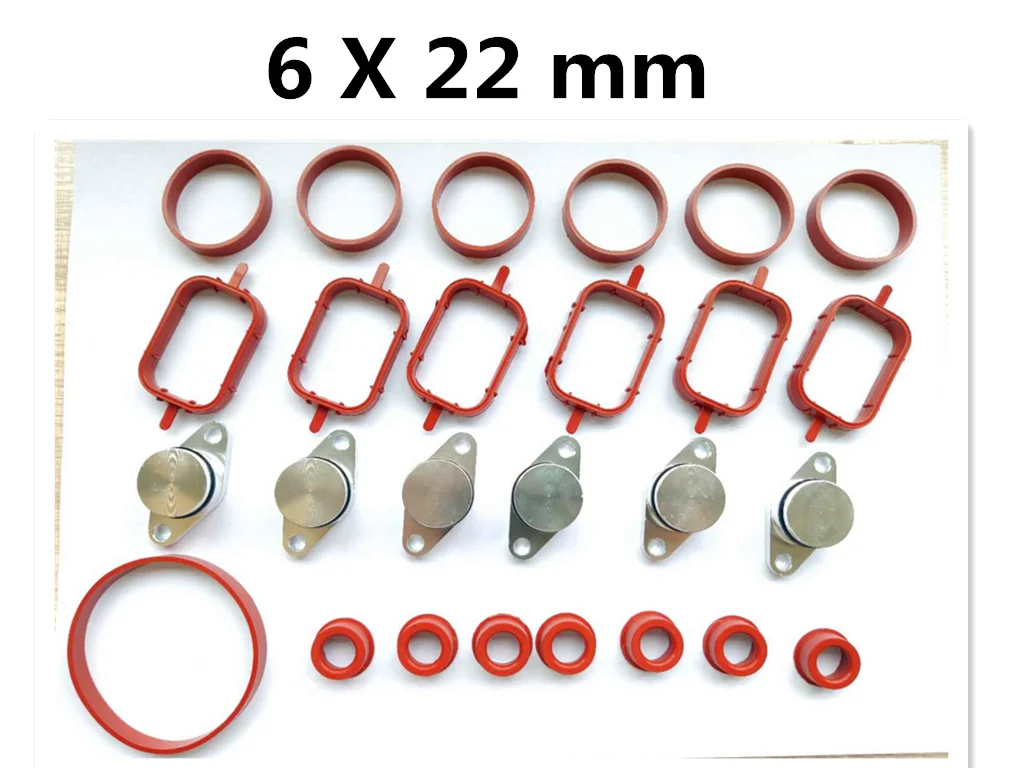 6X22/32MM For BMW M47 M57 Swirl Flaps Repair Delete Seal Kit With Intake Gaskets 11612246949 11617790198 11612245439 11612246945