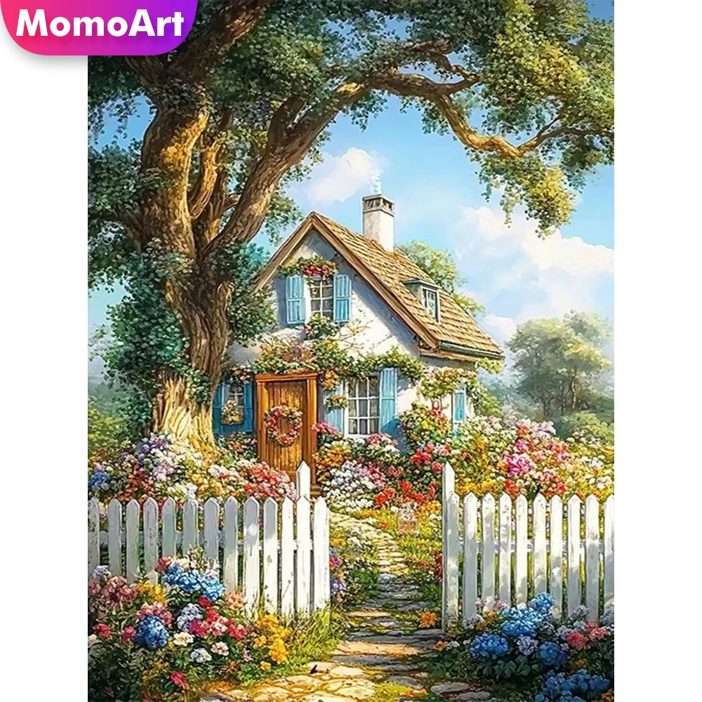 Momoart Kit de Broderie Diamant DIY Maison Paysage Mosaïque Diamant Carré et Rond Complet Peinture Diamant Jardin Artisanat Fait Main Loisir