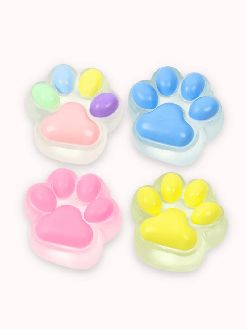 

Food Grade Silicone Clear 90g Clear Cat Paw Handmade Taba Squishy Toy