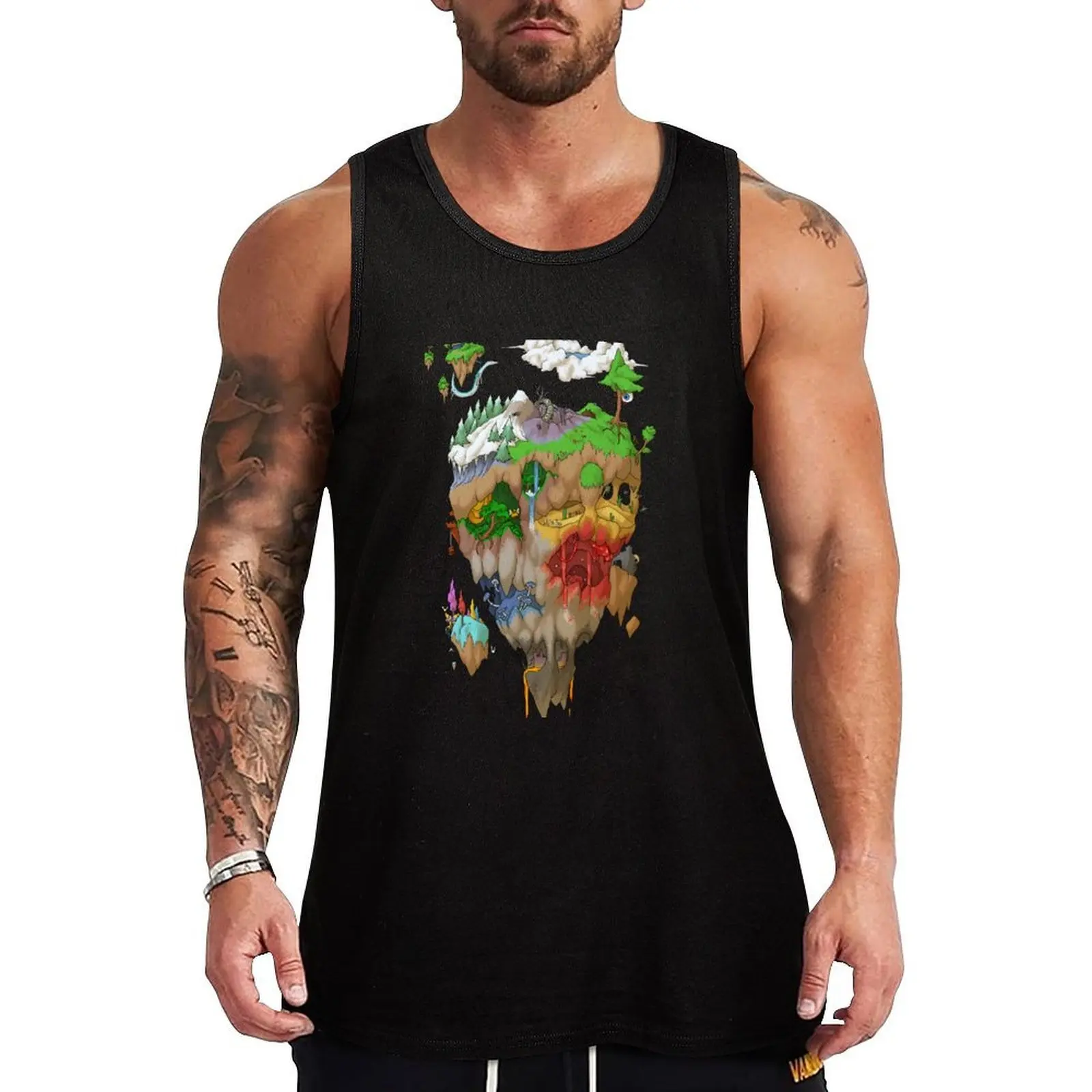 Terraria Floating Island Tank Top Summer Casual Sleeveless Top Loose Fit Tank Shirt