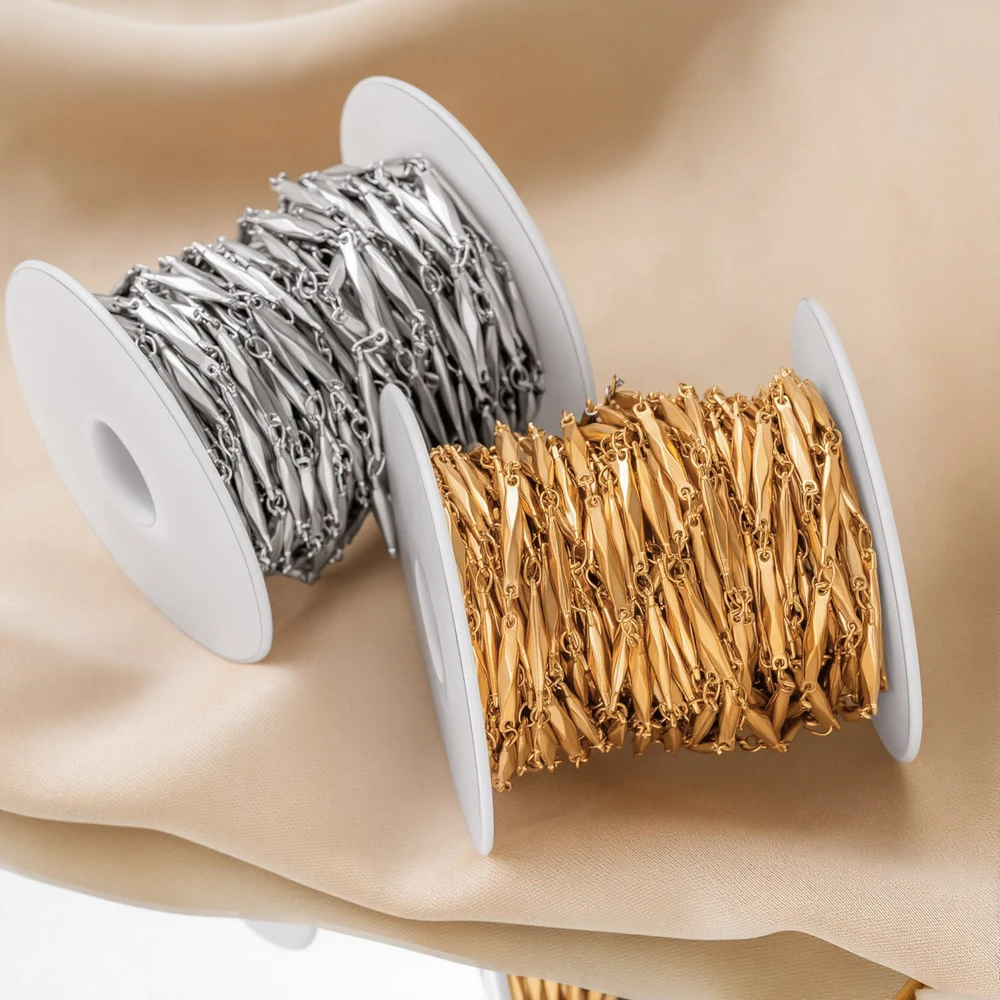 0,5 Meter/1 Meter Vergoldete Edelstahl-Schmuckketten, Gliederketten für Handwerk, DIY Armband und Halskette – Detail 6