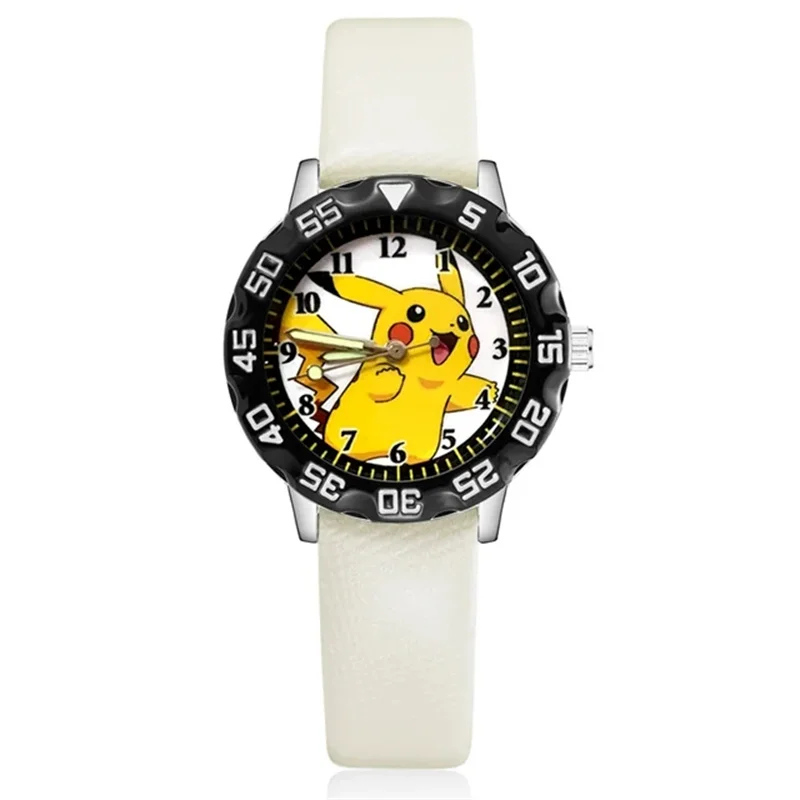 Anime Pokemon Pikachu Children Watch Quartz Leather Wrist Watches Clcok Men Women Watches Wristband Figure Toy Christmas Gifts