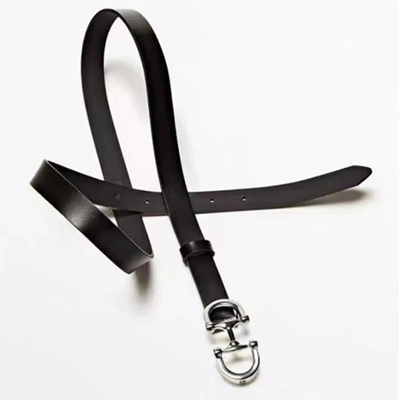 Genuine leather Thin Belt Women's Fashion Casual Accessories Luxury Design Girdle Korean Corset Adjustable Metal Buckle