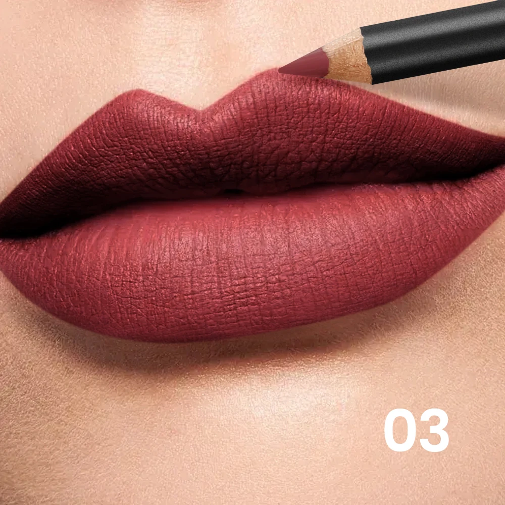 Pudaier 6-kolorowy wodoodporny matowy konturówka do ust - długotrwała, nieprzywierająca do ubrań, matowy wykończenie, 6 uniwersalnych odcieni