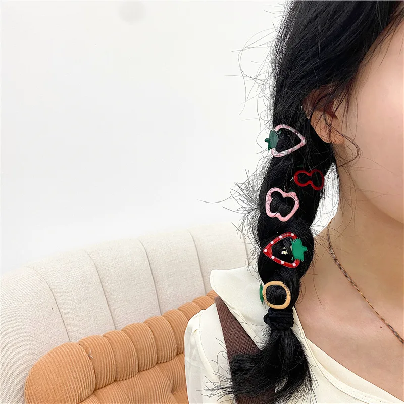 5pcs Cute Fruit Hairpins for Girl Interesting Apple Banana Strawberry Decorative Hair Clips Children Headwear