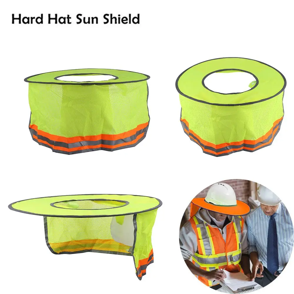 Construction Safety Hard Hat Neck Shield Helmet Sun Shade Reflective Stripe Kit