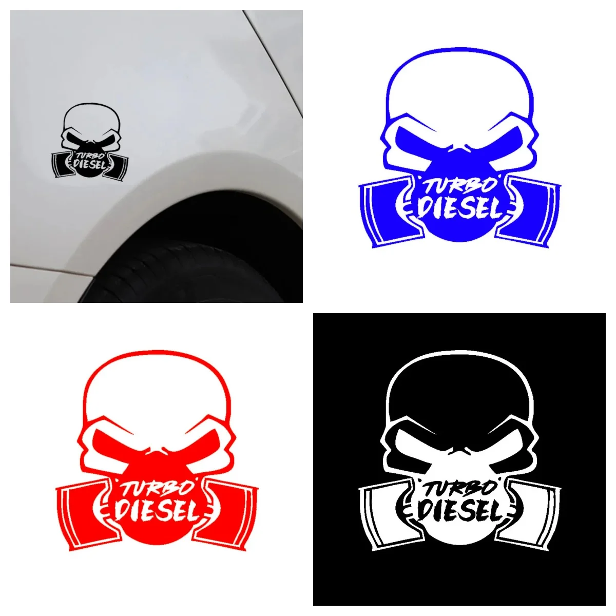 

JpctCar Sticker Waterproof Cover Scratch Exterior Decoration Personalized Car Bumper Window PVC Sticker Turbo Diesel Truck Decal