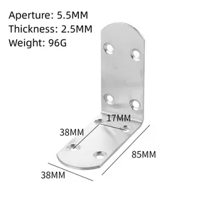 Edelstahl -Stahl -Eckhalterstecker, rechter Winkelunterstützung, Möbelfixierung, gestärkte Hardware, L -Form, 4PCS 10 Hauptverkäufe aufgenommene Canyer - №6