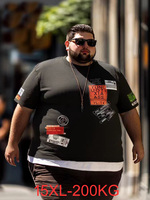 14XL 15XL 11XL big size t-shirts new extra large size men's casual loose round neck short-sleeved letter t shirts 200kg